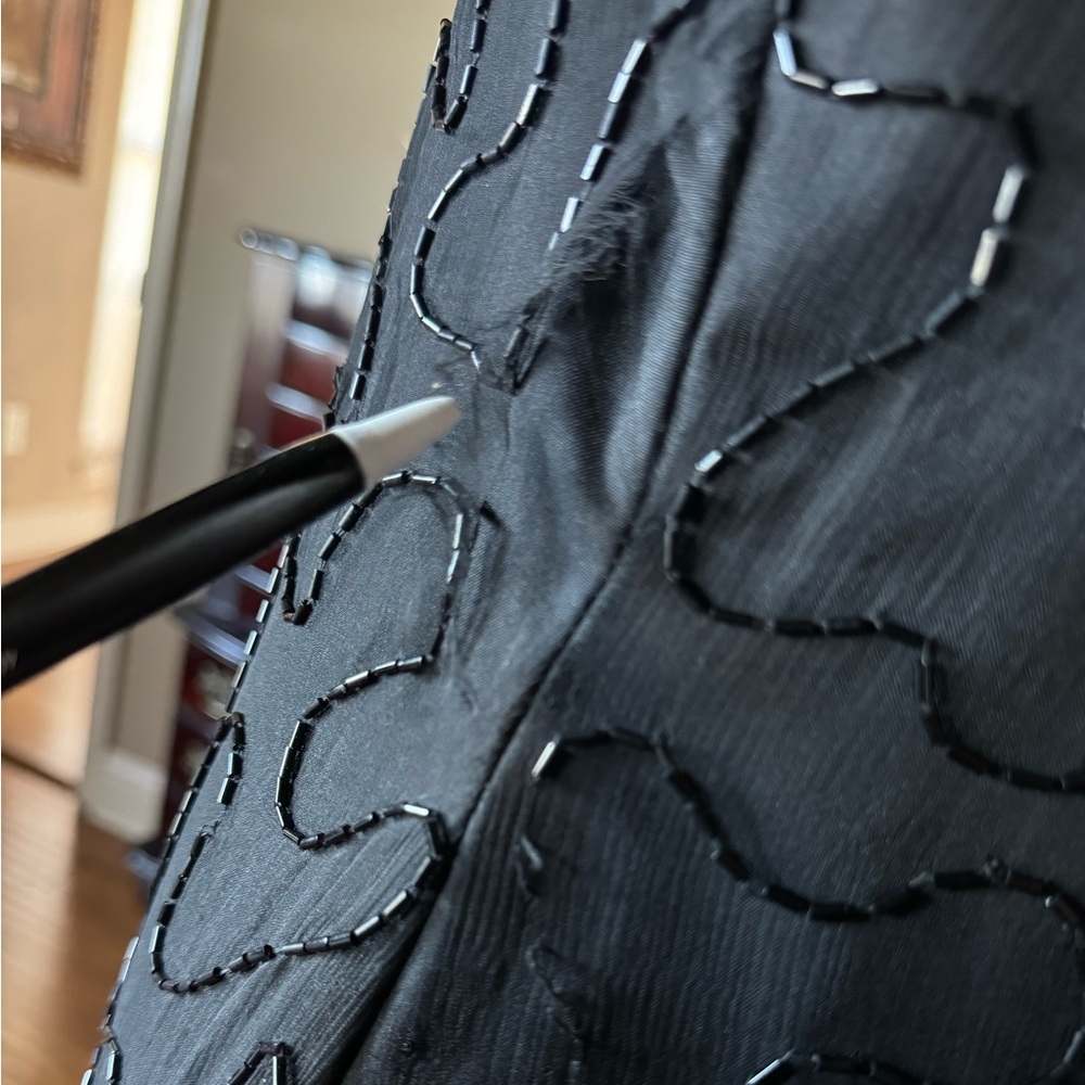 Vintage Lawrence Kazer Silk Black Beaded Gown - Picture 9 of 17